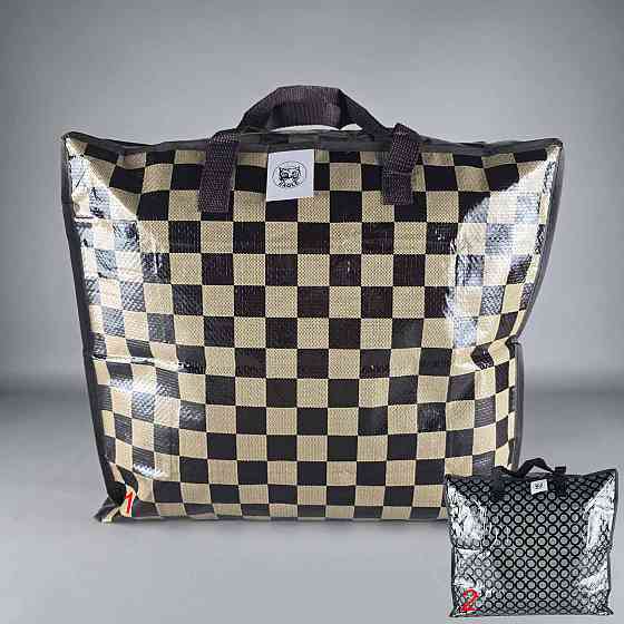 Сумка господарська, поліпропіленова, з кольоровим малюнком No2 Шахи+круги (44x38x18) (1 шт.) Харків