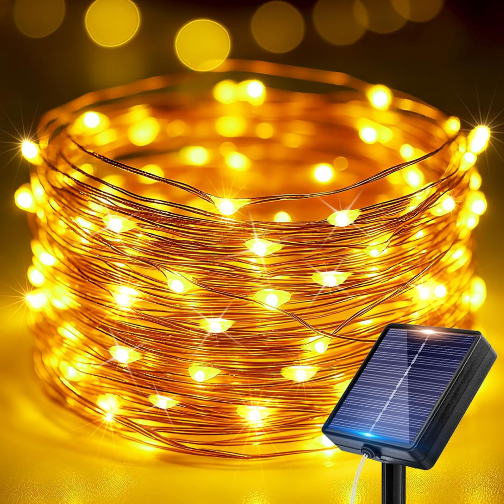 Сонячна LED-гірлянда Peasur 6 м 60 LED, теплий білий, 8 режимів, таймер, IP65, мідний дріт Київ - фото 2