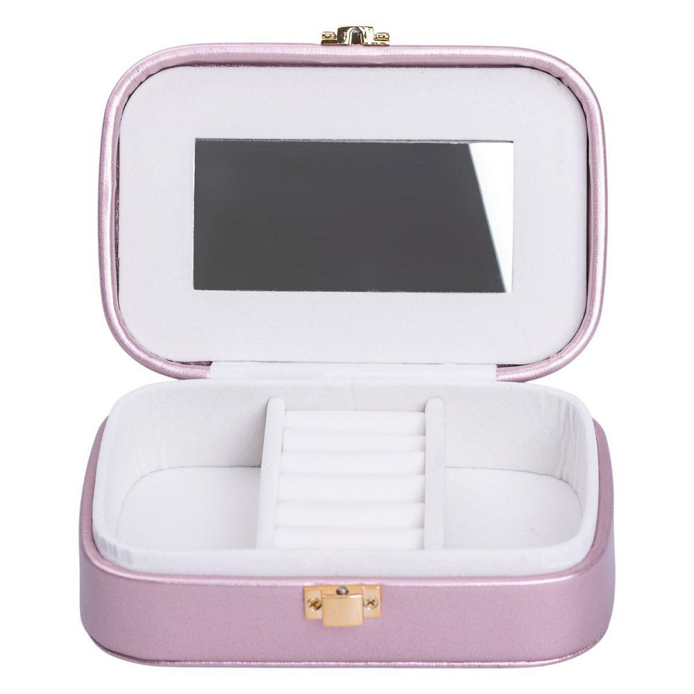 Шкатулка для прикрас з еко-шкіри з дзеркалом 15х10 см Київ - фото 3