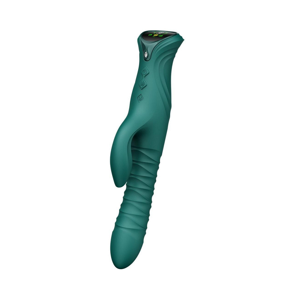 Смарт пульсатор-кролик с вибрацией Zalo Mose 2 Turquoise Green, подогрев до 42°C, кристалл Swarovski Sex Aura Киев - изображение 1
