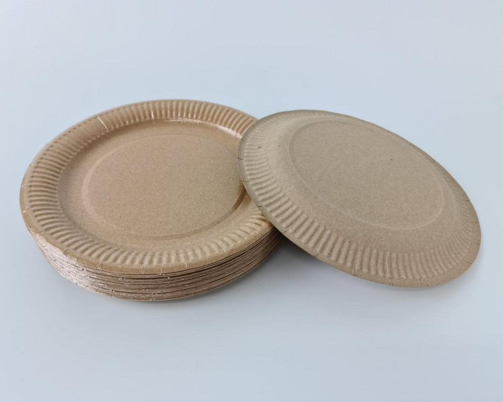 Бумажная тарелка 100шт 23см Крафт (1 пачка) Харьков - изображение 2