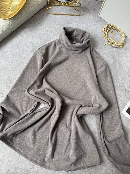 Женский теплый базовый гольф ангора на флисе. Мокко, 48/52 Одесса - изображение 1