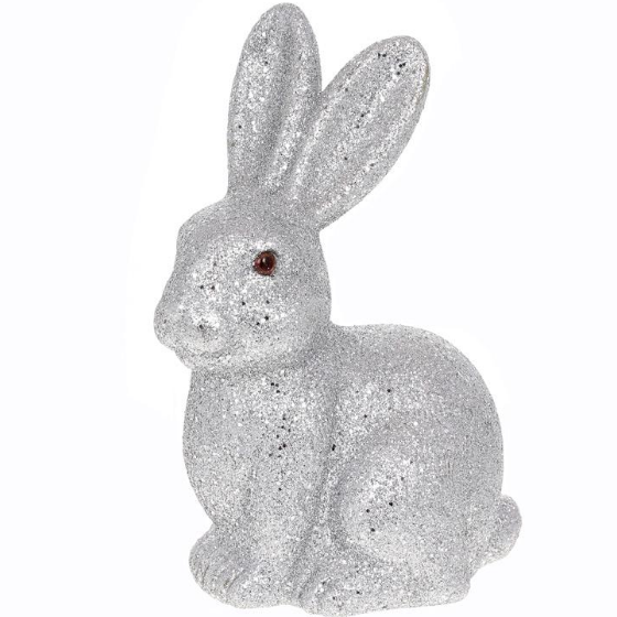Декоративна фігурка Кролик 21,5см срібло глітер БОНА ДИ Житомир - изображение 1