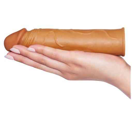 Насадка на член - Pleasure X-Tender Penis Sleeve Add 1" Brown Sex Aura Київ