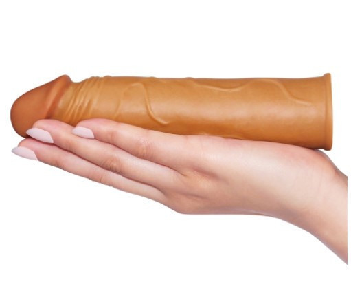 Насадка на член - Pleasure X-Tender Penis Sleeve Add 1" Brown Sex Aura Київ - фото 3