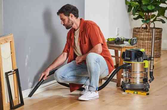 Пилосос акумуляторний будівельний RYOBI R18WDV-0 ONE+ (+ Всмоктуючий шланг, ручка, телескопічна штанга, Одесса