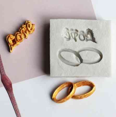 Молд маленький из силикона Обручальные кольца 38 на 40 мм серый Киев