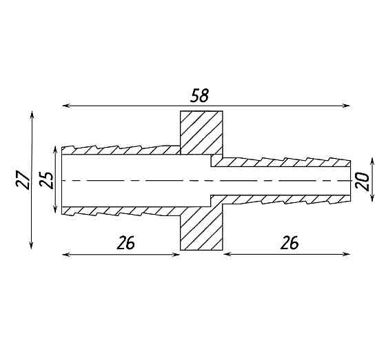 Трубка пряма редукційна 25х20мм нікельована А05319А(нк) Київ