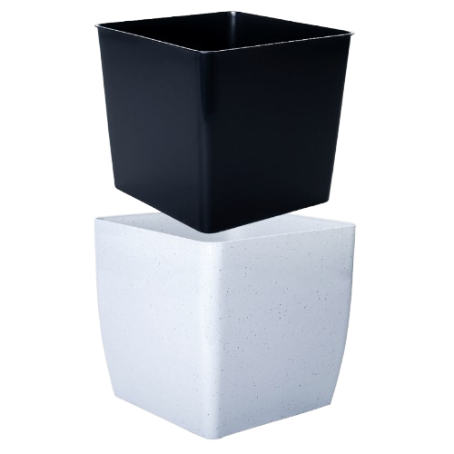 Вазон "Квадро" низький 16*16*15,5см. (світлий бетон) Житомир