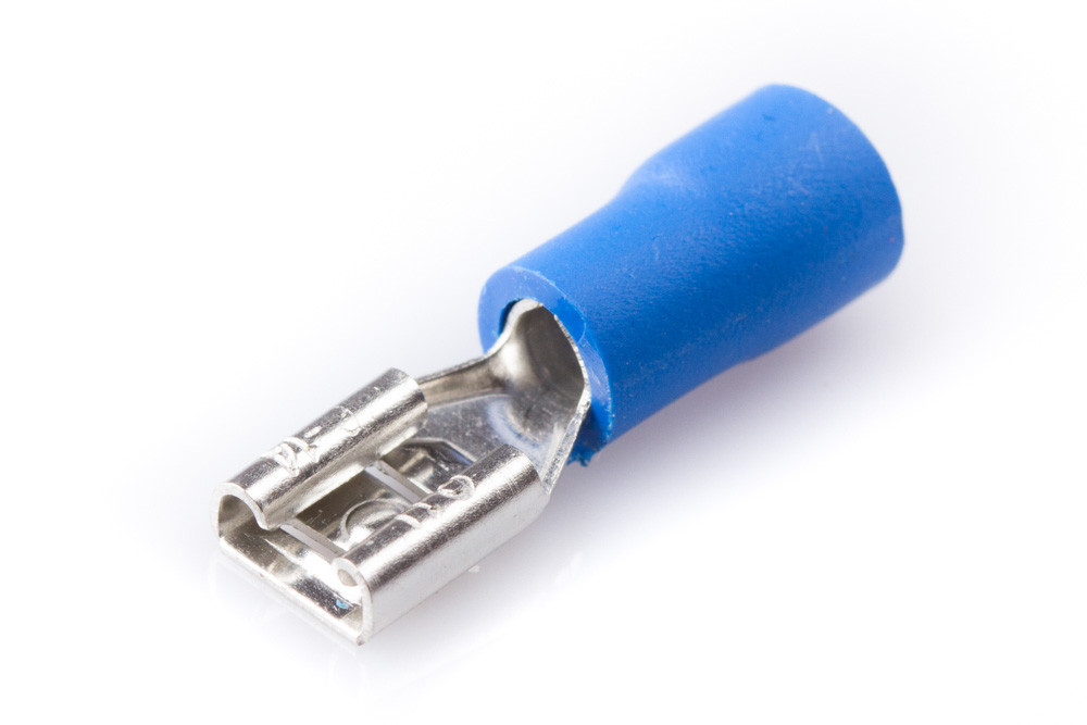 Клемa кабельна плоска ізольована (мама) 1,5-2,5 мм. 4,75х0,5 мм, синя Полтава - фото 1