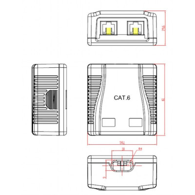Комп'ютерна розетка Cablexpert RJ45x2 UTP, cat.6 (NCAC-2U6-01) Вінниця - фото 4