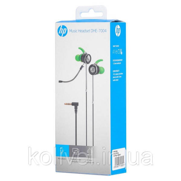 Навушники з мікрофоном HP DHE-7004 (ігрова мобільна гарнітура) Green (DHE-7004GN) Киев - изображение 5