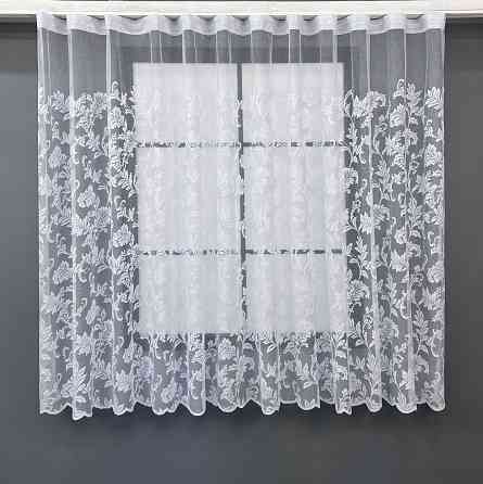 Короткий тюль VR-Textil 1525т Жакард Білий 500х160 см (42-1051) Київ