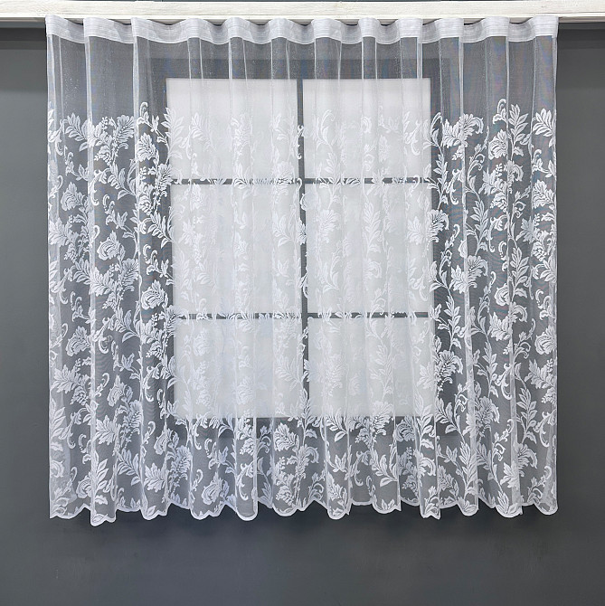 Короткий тюль VR-Textil 1525т Жакард Білий 500х160 см (42-1051) Київ - фото 1