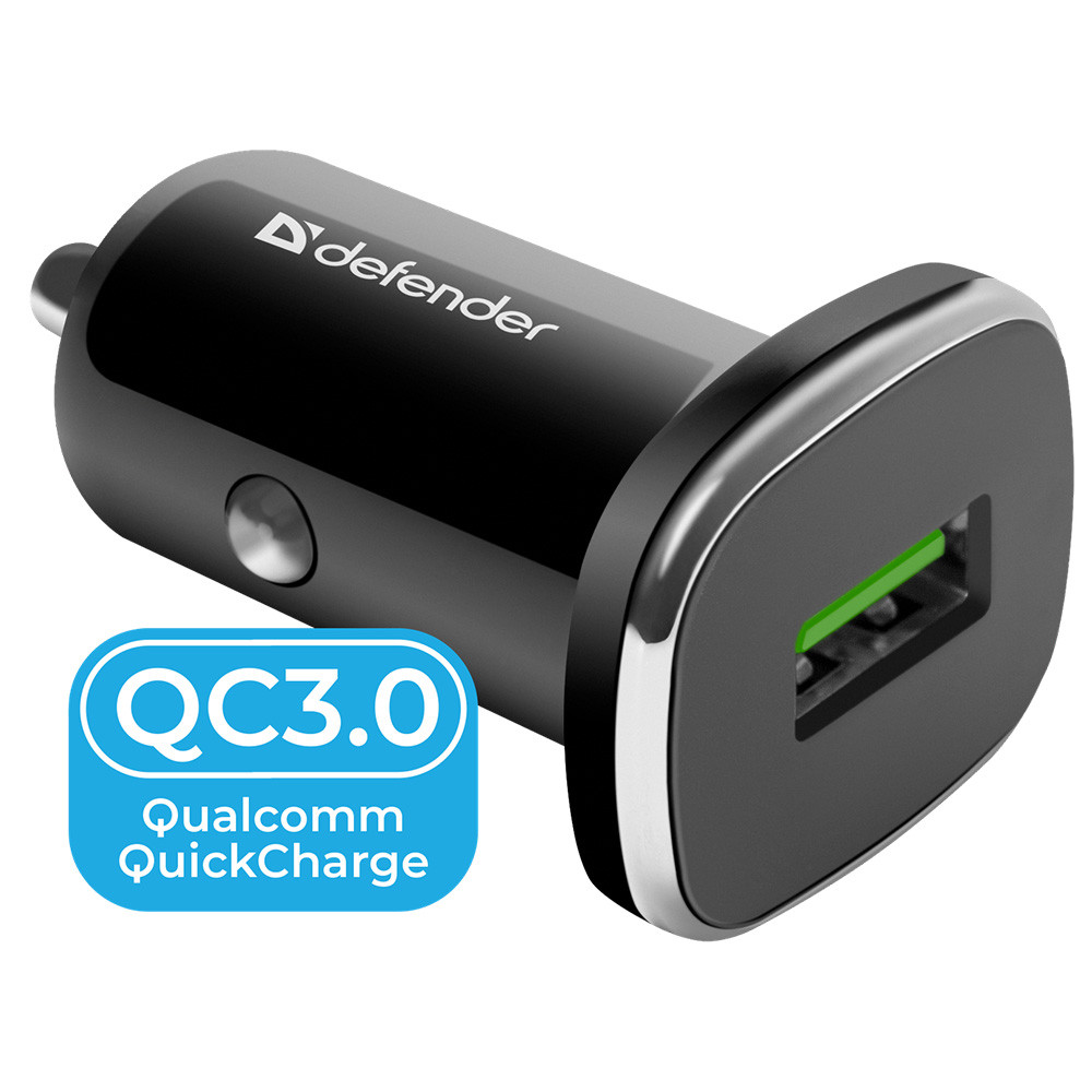 Автозарядка 1xUSB 18W (USB-A) QC3.0 3А UCA-91 чорна Defender Винница - изображение 1