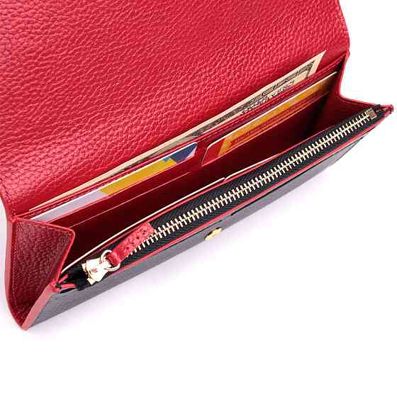 Женский кошелек с треугольным клапаном из натуральной кожи Tony Bellucci 22860 Черный Киев