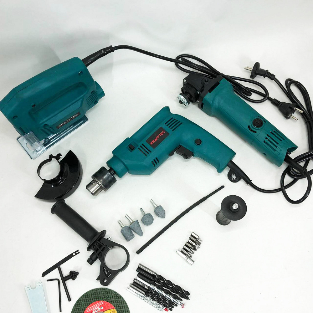 Набір електроінструментів 3в1: мережний ударний дриль, болгарка мережева, електричний лобзик потужний LN-12 Львів - фото 7