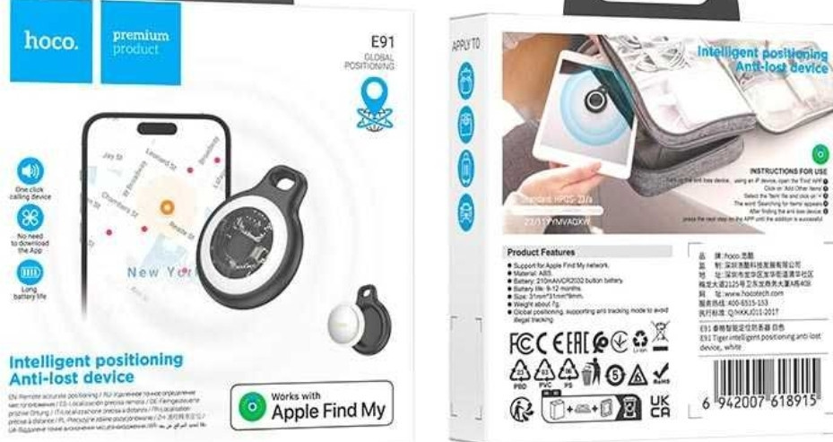 Трекер HOCO Tiger E91 – Apple Find My, Всегда знайте, где ваши вещи! Харьков - изображение 1