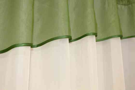 Кухонная занавеска VR-Textil № 047к бежевый с оливковым 280х170 см (52-0348) Киев