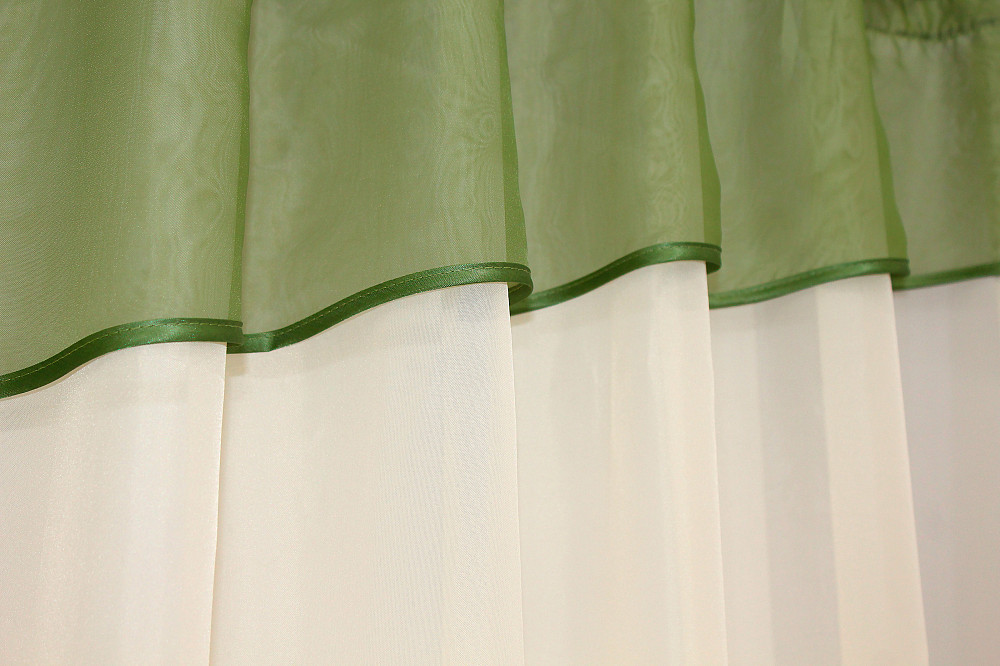 Кухонная занавеска VR-Textil № 047к бежевый с оливковым 280х170 см (52-0348) Киев - изображение 4