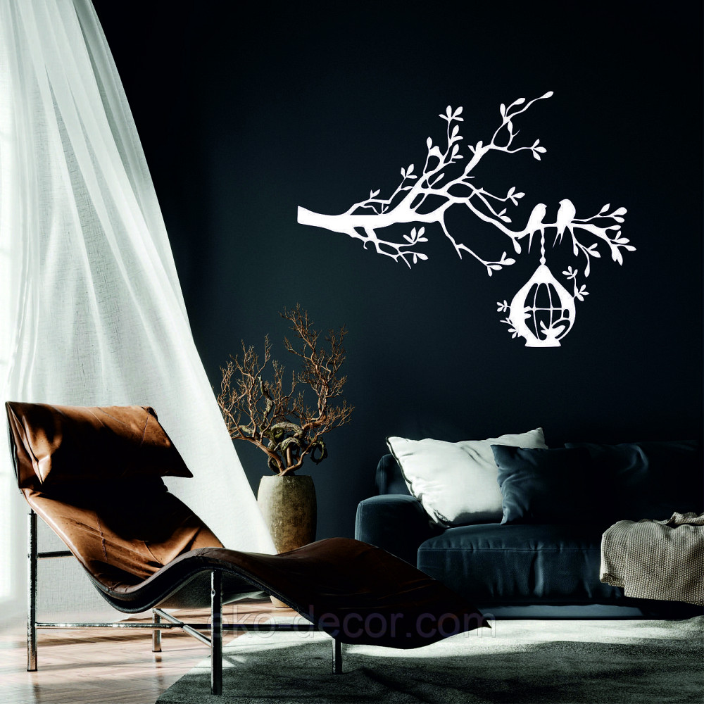 Декоративное настенное Панно «Птичка» Декор на стену 50*37 см, Белый Киев - изображение 1