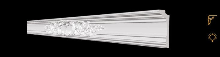 Потолочный плинтус 2м   GP-92 (совместим c GP93)  63х30 mm под натяжной потолок и подсветку Днепр - изображение 1