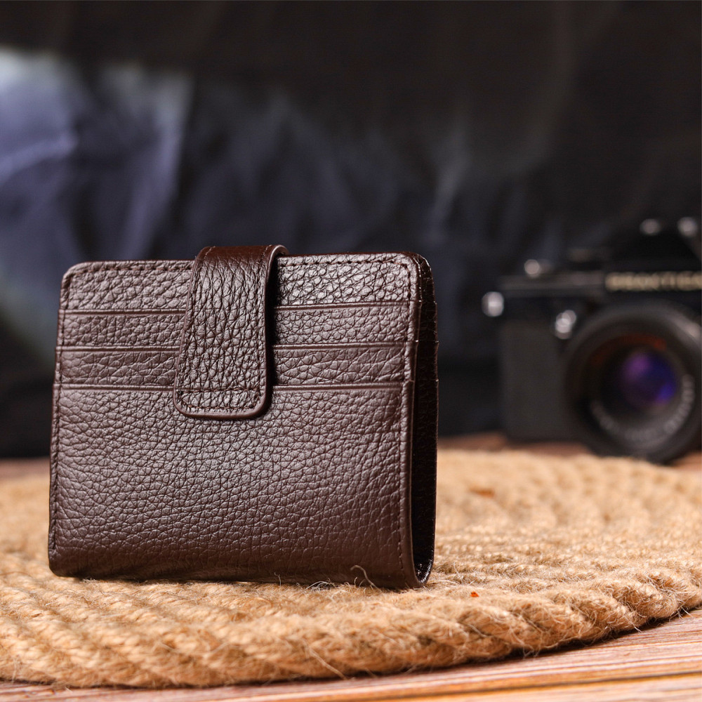Компактный кошелек для мужчин из натуральной зернистой кожи CANPELLINI 21686 Коричневый Киев - изображение 2