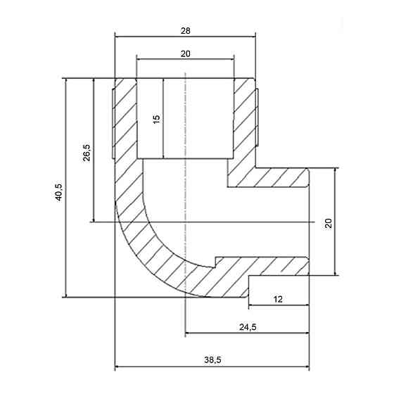 Уголок PPR Blue Ocean 20, 90° ВН Киев