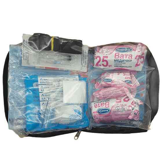 Аптечка автомобільна АМА-1 чорна сумка в плівці (19од., 24шт.) Київ