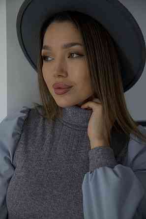 Жіноча елегантна кофта гольф у рубчик "Dazy" | Норма та батал Сірий, 46-48 Київ