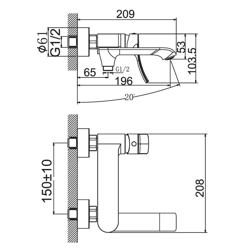 Змішувач для ванни Haiba Bolero 009 короткий вилив з поворотним перемикачем   ( HB9578 ) 30407 Харків - фото 3