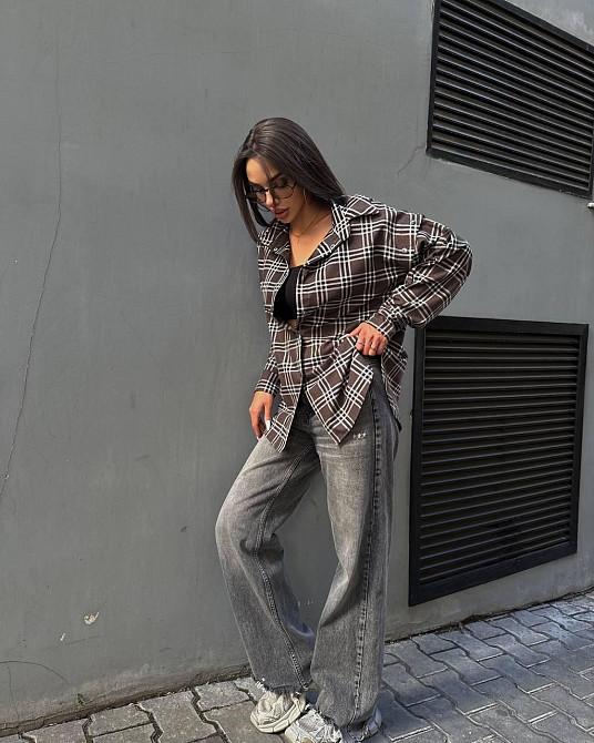 Жіноча повсякденна сорочка в клітинку турецька фланель Одеса - фото 9