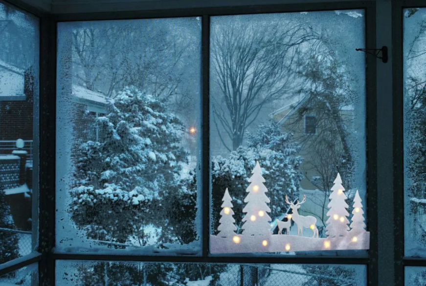 Новогодняя LED наклейка – праздничная подсветка для декора Livarno Home 60 на 30 см белый Киев - изображение 6