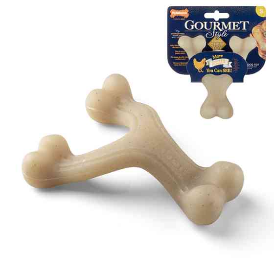 Nylabone Gourmet Wishbone Chicken НІЛАБОН ГУРМЕ ПОТРІЙНА КІСТКА жувальна іграшка для собак, смак курки Київ
