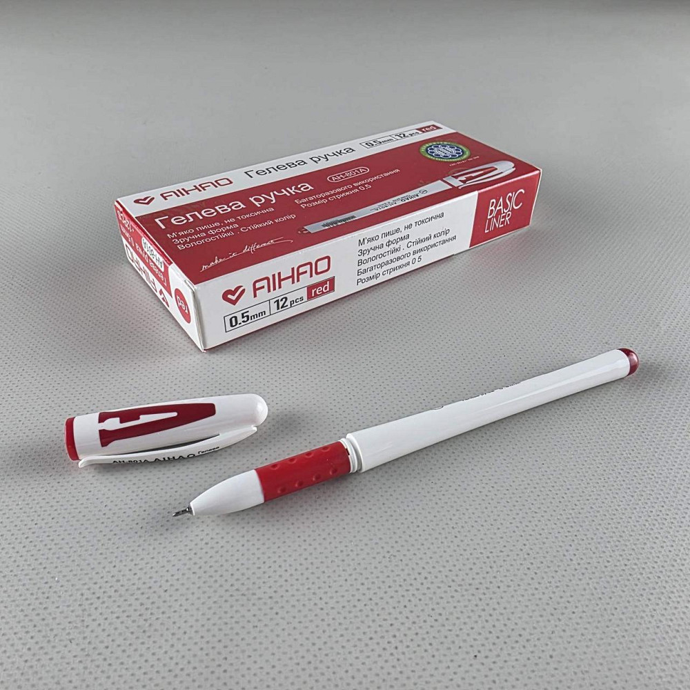 Гелевая ручка красная тм Аihao AH-801A (5 шт) Харьков - изображение 6