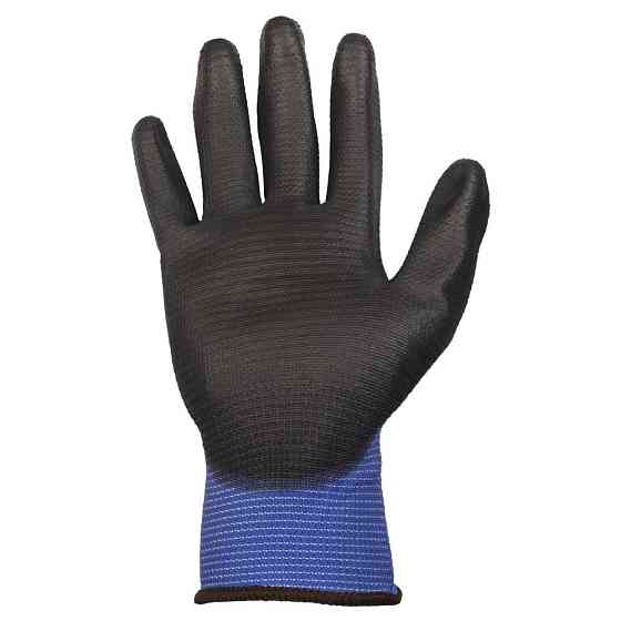 Рукавиці трикотажні з частковим ПУ-покриттям р10 (синьо-чорні манжет) SIGMA (9446431) Київ
