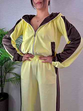 Жіночий стильний трендовий костюм для плюшевий велюр Жовтий, 46/48 Одеса