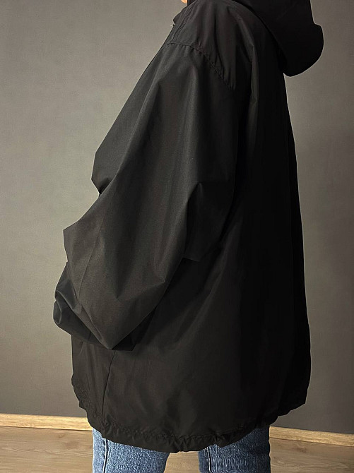 Куртка жіноча Lady Yep 9096-1 вітрівка оверсайз подовжена з капюшоном, чорний, one size Київ - фото 18