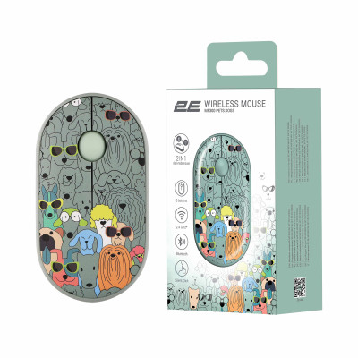 Мишка 2E MF300 PETSDOGS Silent Wireless/Bluetooth Green (2E-MF300WPETSGN) Вінниця - фото 7
