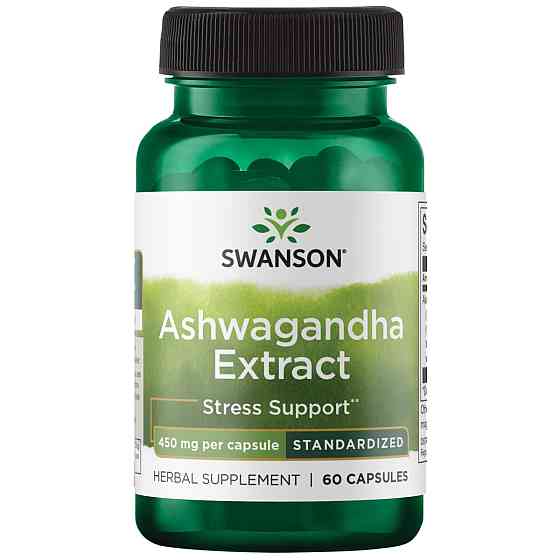 Екстракт ашваганди Swanson Ashwagandha Extract, Standardized, 450 mg, 60 Caps Луцьк