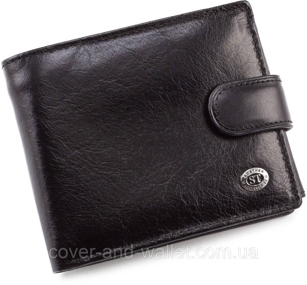 Шкіряний чоловічий портмоне з гладкої шкіри ST B 102 Leather Київ - фото 2