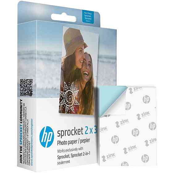 Фотопапір HP Sprocket Zink 2"x3" Глянцевий, самоклеючий, 100 листів Вінниця
