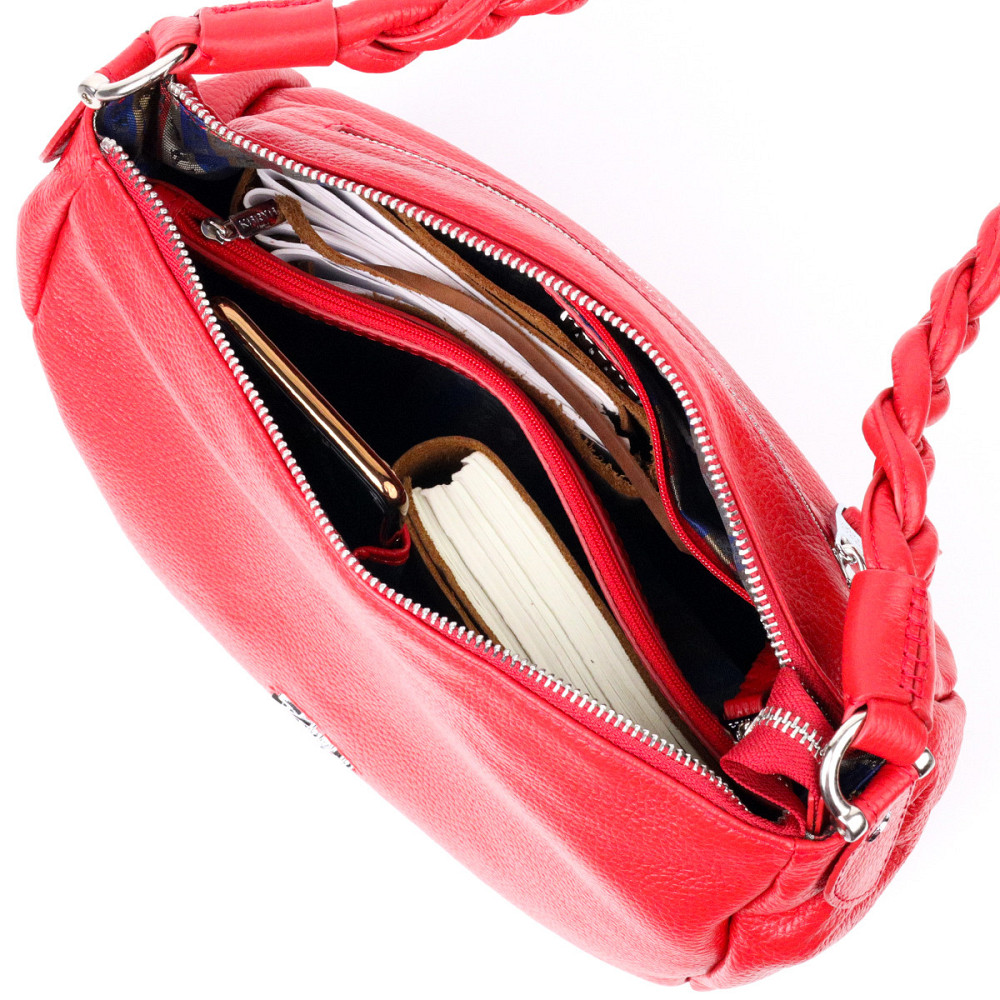 Привлекательная женская сумка KARYA 20863 кожаная Красный Киев - изображение 5