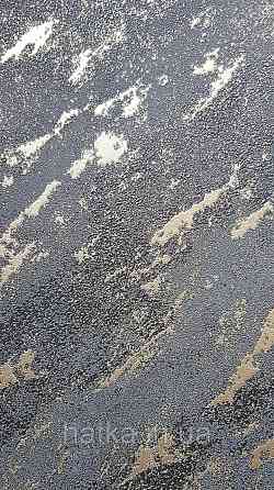 Шпалери вінілові на флізеліні Marburg Lava метрові під штукатурку чорні із золотом Київ