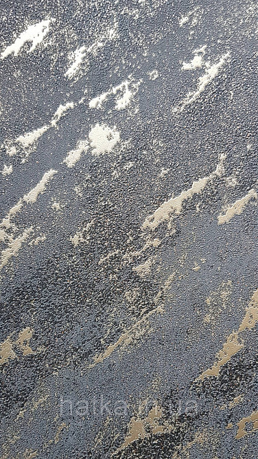 Обои виниловые на флизелине Marburg Lava метровые под штукатурку черные с золотом Киев - изображение 1