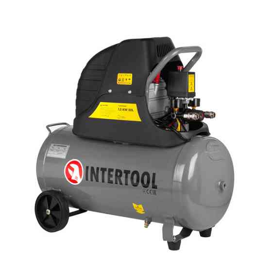 Компресор, 50 л, 1,5 кВт, 220 В, 8 атм, 206 л/хв, 80 дБ INTERTOOL PT-0003 Київ