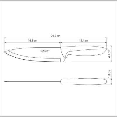 Кухонный нож Tramontina Plenus Light Grey Chef 178 мм (23426/137) Винница