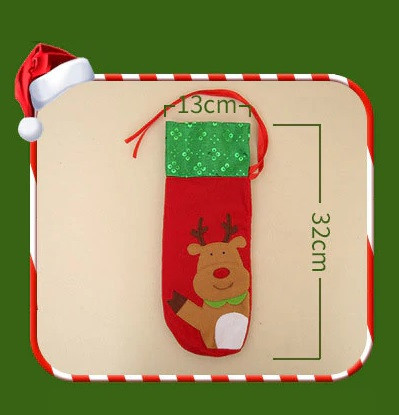 Чехол на бутылку новогодний Олень с пайетками 30 на 12 см разноцветный Киев - изображение 2