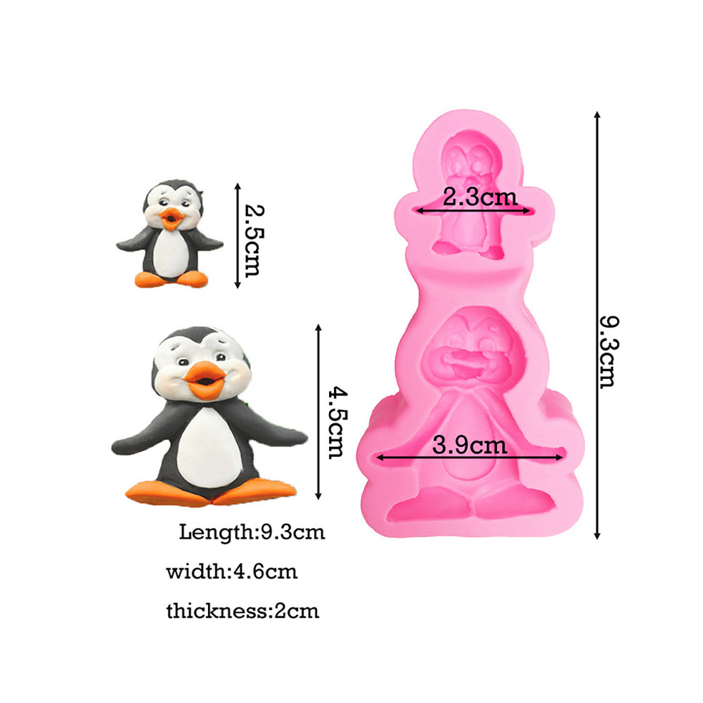 Молд силиконовый Пингвины 93 на 39 мм розовый Киев - изображение 2