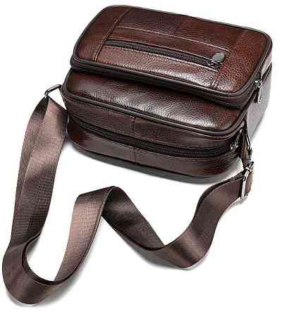 Сумка чоловіча флотар шкіряна Коричнева (Vintage) Київ